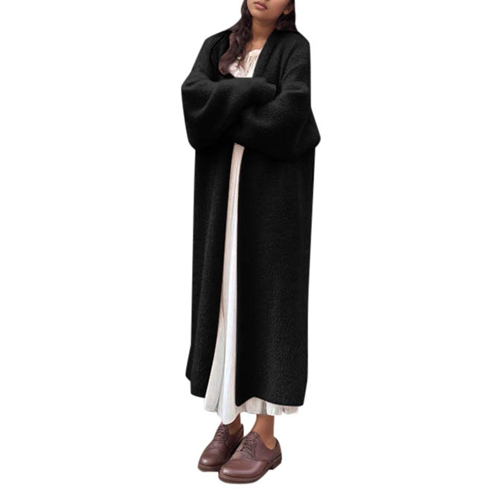 Cardigan Mujer Talla Grande, Chaqueta De Punto Mujer Largo, CáRdigan Largo con Capucha SuéTer Informal Holgado Manga Larga Prenda Exterior Rebeca Sweater CáRdigan Largo Chaqueta Entretiempo