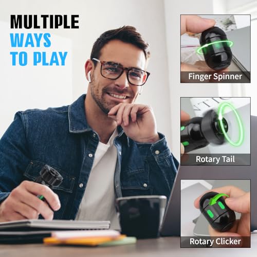 Image of Dilabnba Atomic Bomb Fidget Spinner Desk Toys, Metal Fidget Desktop Toy, EDC Finger Spinning Toy, Cool Office Table Decor Gadgets Gift for Dad Teens Men - Black