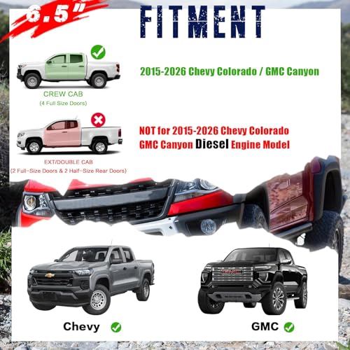 Estribos laterales 6.5" para Chevy Colorado/GMC Canyon 2015-2026 miniatura 2