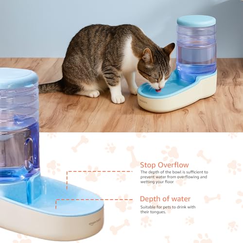 Image of Amazon Basics Automatic Gravity Water Dispenser | Non-Toxic Plastic Material | 3.8 Liters | White | for Dogs, Cats, Puppies & Kittens