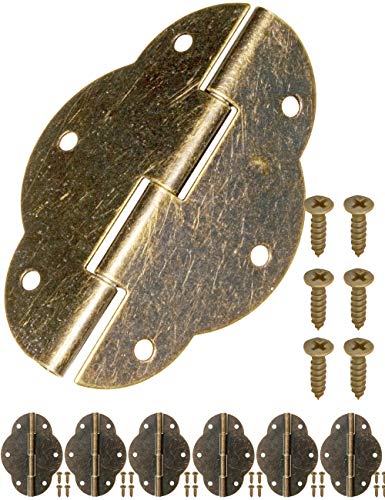 Dimensioni: 56 x 42 mm, contenuto della confezione: 6 cerniere con 36 viti in legno