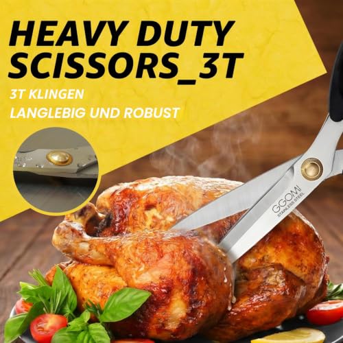 Ggomi Korean Barbecue Kalbi Rib Fleisch Schneiden Scheren/Gezackte Klinge 3 T/Edelstahl Schere Grosse 10 1/4 Zoll – Ansicht 5