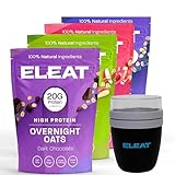 ELEAT | High Protein Overnight Oats Starter Bundle | Best Flavours Including Cereals Travel Pot | Low Sugar & High Fibre Breakfast | Vegan & Gluten Free | 4 x 400g