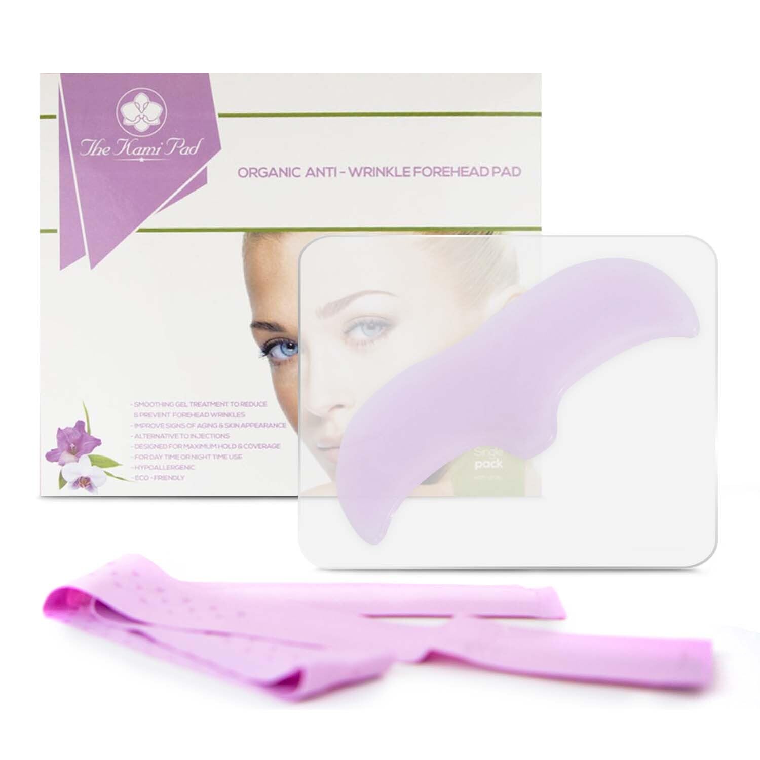 Kami Pure Anti-Wrinkle Forehead Pad Reusable Silicone Gel Anti-Aging Collagen Patch to Repair, Hydrate, & Smooth Skin, Injectionm & Filler Alternative