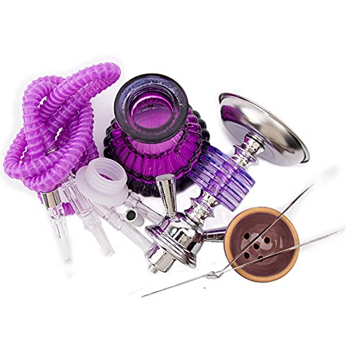 SHDT 11 Zoll Komplettes Shisha-Set Mit 2 Schläuchen Shisha-Kit Mit Shisha-Zubehör, Lila Shisha-Kit – Bild 5