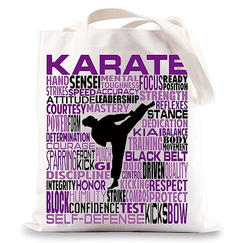 Bolsa tote de lona de karate canvas miniatura 1