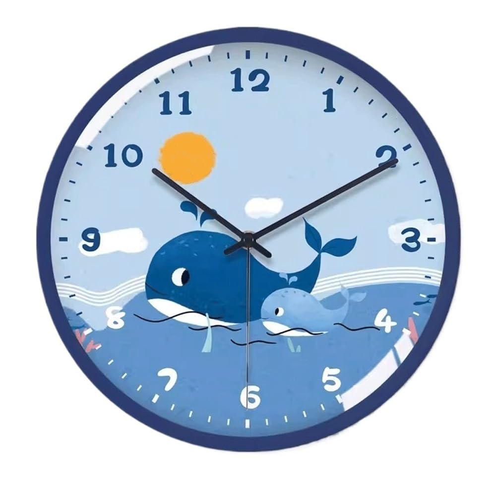 J9V4G6S3B5 Analogue Wall Clock Creative Wall Clock for Living Room No Drilling Home, Silent Electric Wave Quartz, Suitable for, Study, Bedroom for Room Decoration(Blue,16inch)