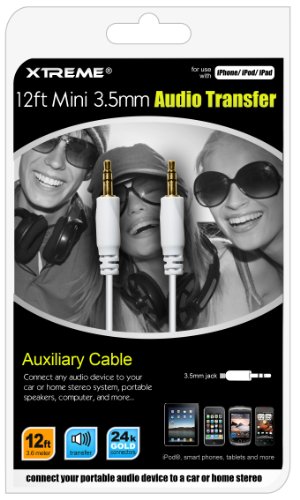 Xtreme 50612 3.5mm Audio Transfer - Data Cable - Retail Packaging - White