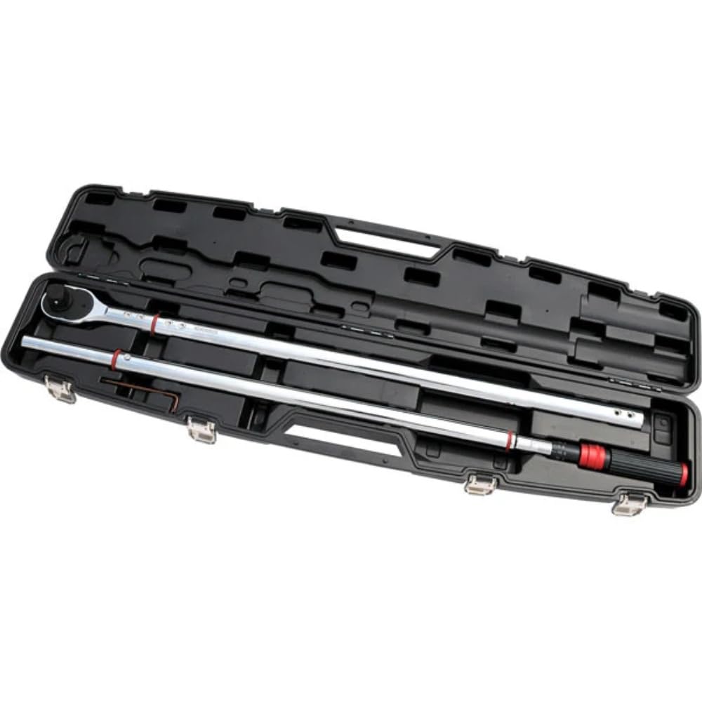 Neilsen CT6076 1in Drive Torque Wrench 300-1500Nm ±3% Accuracy 24 Teeth Reversible Ratchet Long Two Part Plug Together Right Hand Thread Industrial Automotive Use