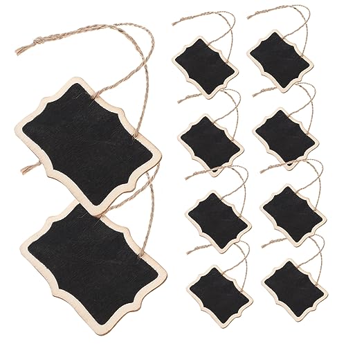 OUNONA 10Pcs Mini Chalkboard Sign Double Sided Wooden Display Boards for Messages Childrens Art and Restaurant Versatile and Easy to Hang