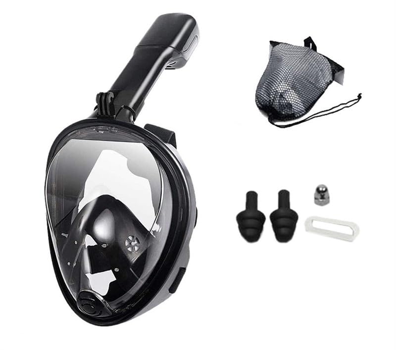 Máscara de snorkel panorámica Máscara de snorkel ajustable Máscara de buceo for snorkel for adultos Máscara de buceo con respiración libre Máscara de snorkel UV Antivaho Transpirable Visión clara Equi