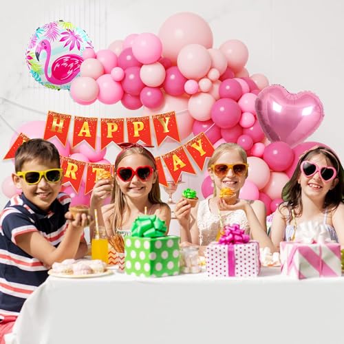 Image of Rozi Decoration Flamingo Latex, Cardstock, Foil Birthday Decoration Items Set of 36 Pcs Pool Party Birthday Decoration | Beach Theme Decoration Items | Flamingo Theme Birthday Decoration, Pink