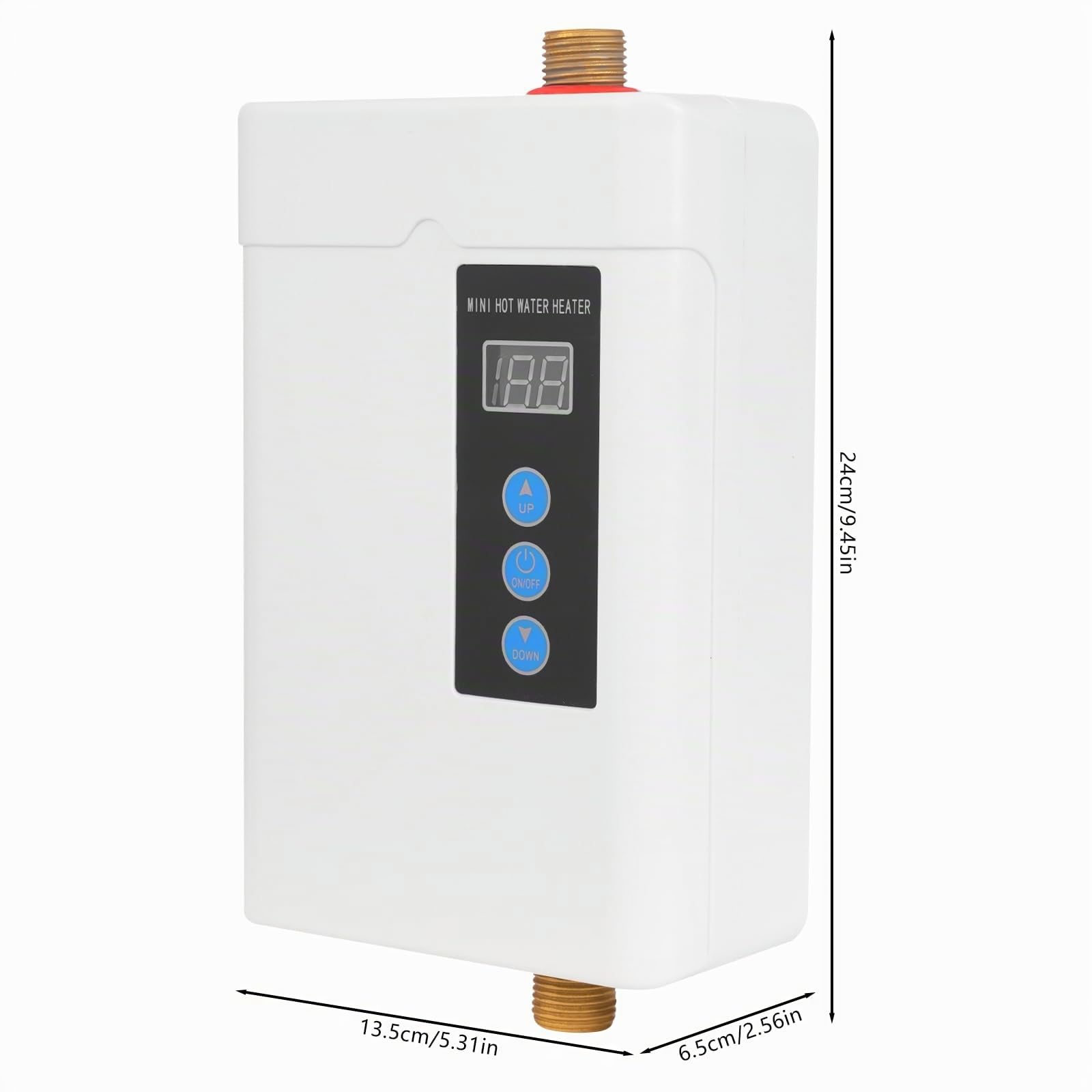 5000W Elektronischer Durchlauferhitzer Küche 30-55°C Warmwasserspeicher IPX4 Boiler 5L Untertischboiler Warmwasserboiler mit LED Bildschirm (Weiß)