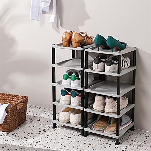 Étagère à chaussures grise pour entrée : rack de rangement multicouche et compact DIY - 8