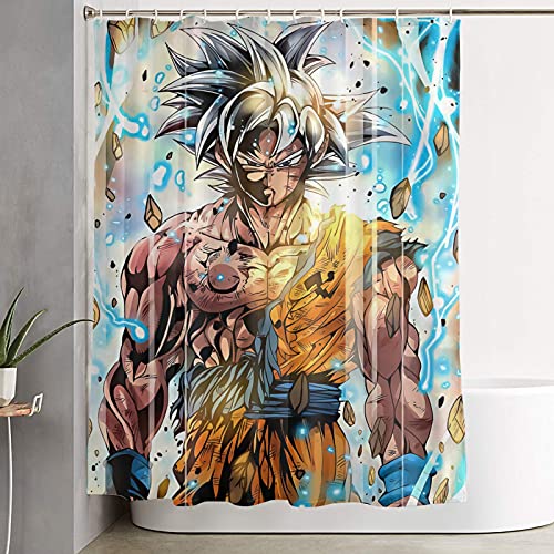 FT FENTENG Waterproof Shower Curtain for Home Bedroom, Japanese Anime Cartoon Bath Drapes with 12 Plastic Hooks, Unique 3D Print Bathroom Curtains, 60 x 72 Inch