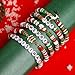 Artlunar 6 Pack Christmas Bracelets: Joy & Merry Candy-Style Stacks for Women & Teens - Perfect Christmas Gifts - Age 3 to Adult