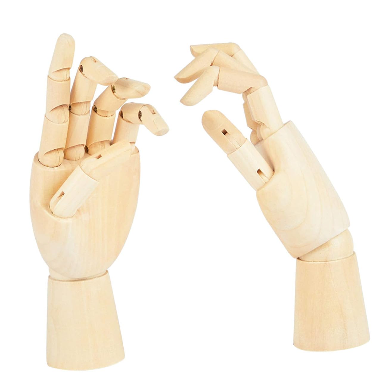 Main articulée en bois d'art de couleur kaki pour esquisse de précision