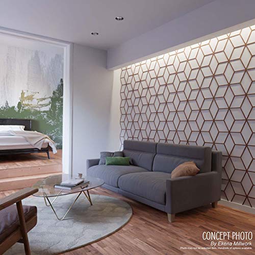 Image of Ekena Millwork 7 3 /8'W X 7 3 /8'H Extra Small Marrakesh Decorative Fretwork Wood Wall Panels, Cherry