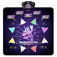 VXVMN Colorful Light Up Dance Mat for Kids, Music Dance Play Mat for Girls Boys, 8 Arrows Dancing Pad Bluetooth & Rechargeable, 6 Game Modes, Gifts Music Dance Games Toys for 3 4 5 6 7 8 9 Years Old