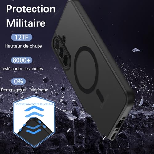 Image of BENTOBEN for Samsung Galaxy A56 Case Anti-Yellow Anti-Fingerprint Anti-Scratch Shockproof Bumper Case, Frost Black