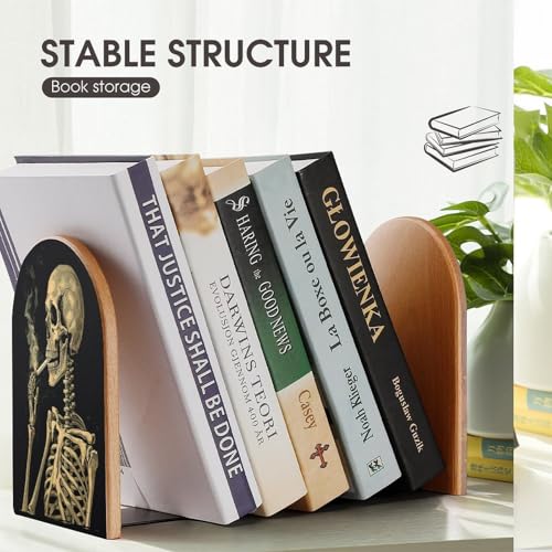 Sujetalibros de madera con cigarrillos encendidos y base de metal estable 8