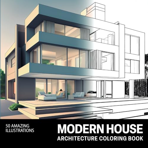 Modern House. Architecture Coloring Book: Your Ultimate Stress Relief and Mindfulness image 2