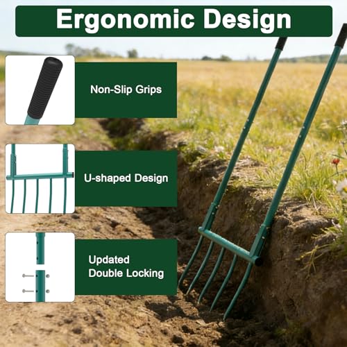 Herramienta Broadfork para Jardín 5 Púas, 55 pulgadas miniatura 3