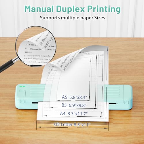 Image of Phomemo Portable Printers Wireless for Travel, P831 Bluetooth Thermal Transfer Printer Support 8.5 inch x 11 inch US Letter /A4 /A5 /B5 Copy Paper, 300DPI Inkless Mobile Printer for iPhone, Android & Laptop