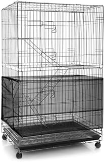 Adjustable Bird Cage Net Cover Birdcage Seed Feather Catcher Soft Skirt Guard Birdcage Nylon Mesh Netting for Parrot Parakeet Macaw Round Square Cages (Black, 118 x 15 Inch/ 300 x 37 cm)