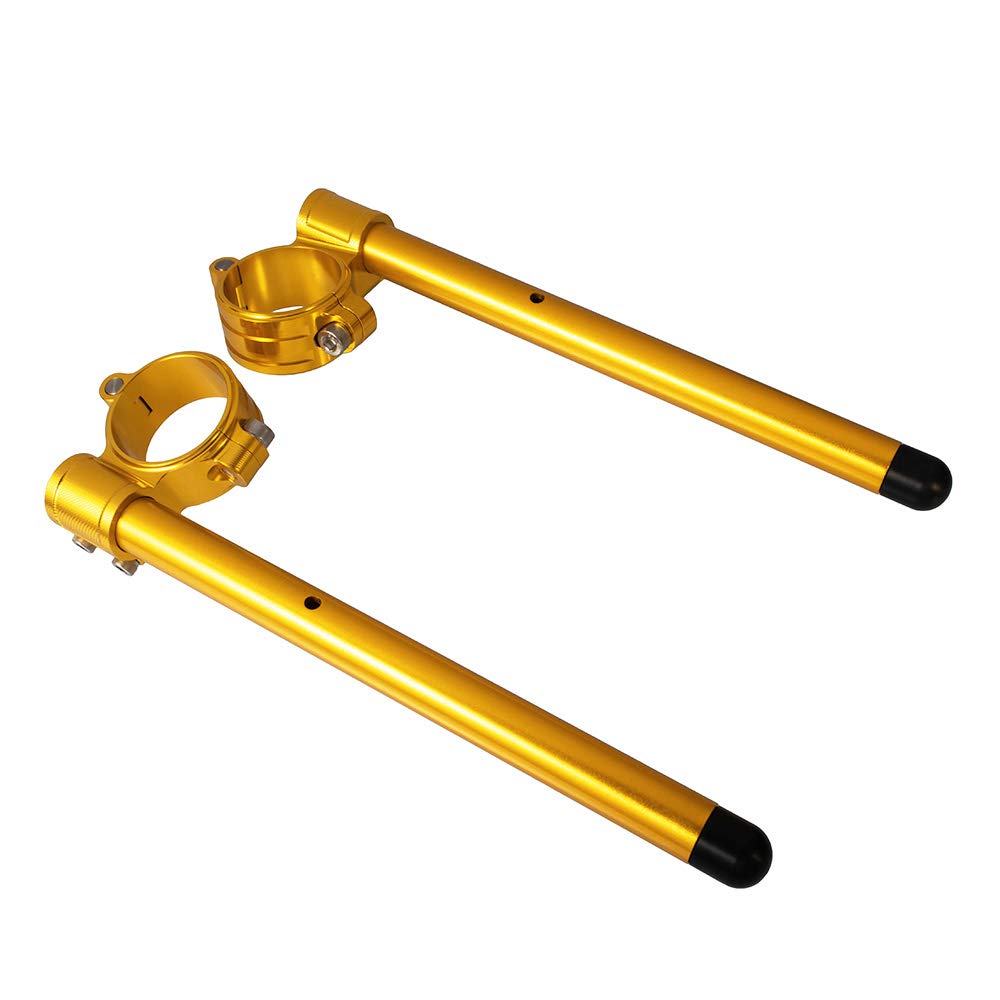 Semimanillares de Aluminio CNC para Motocicleta Clip de 33mm Barras de 7/8 pulgadas para CB360/G/T 1974-1976 para CM450A Automático/CM450C Personalizado/CM450E Economía para CB350/CL350 (Oro)