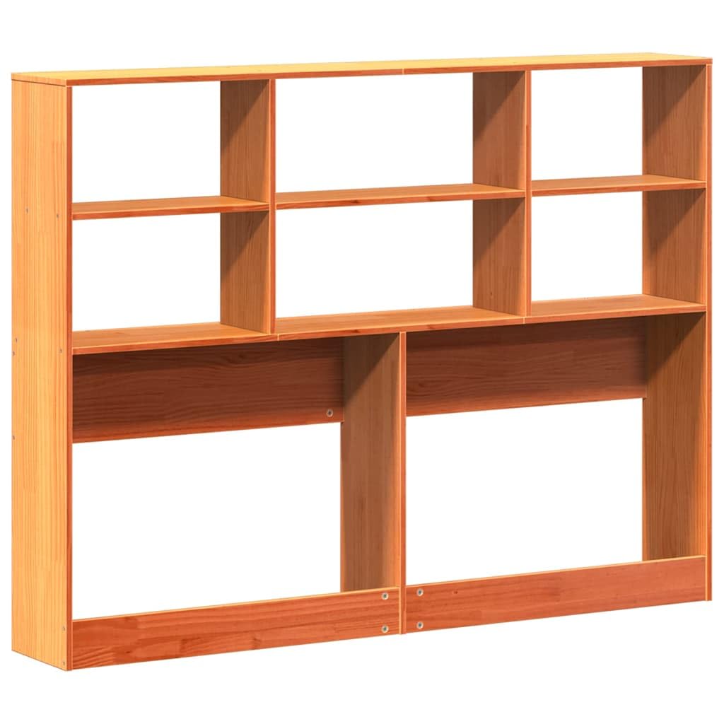 vidaXL Cabecero de Cama almacenaje Madera Maciza Pino marrón 135 cm