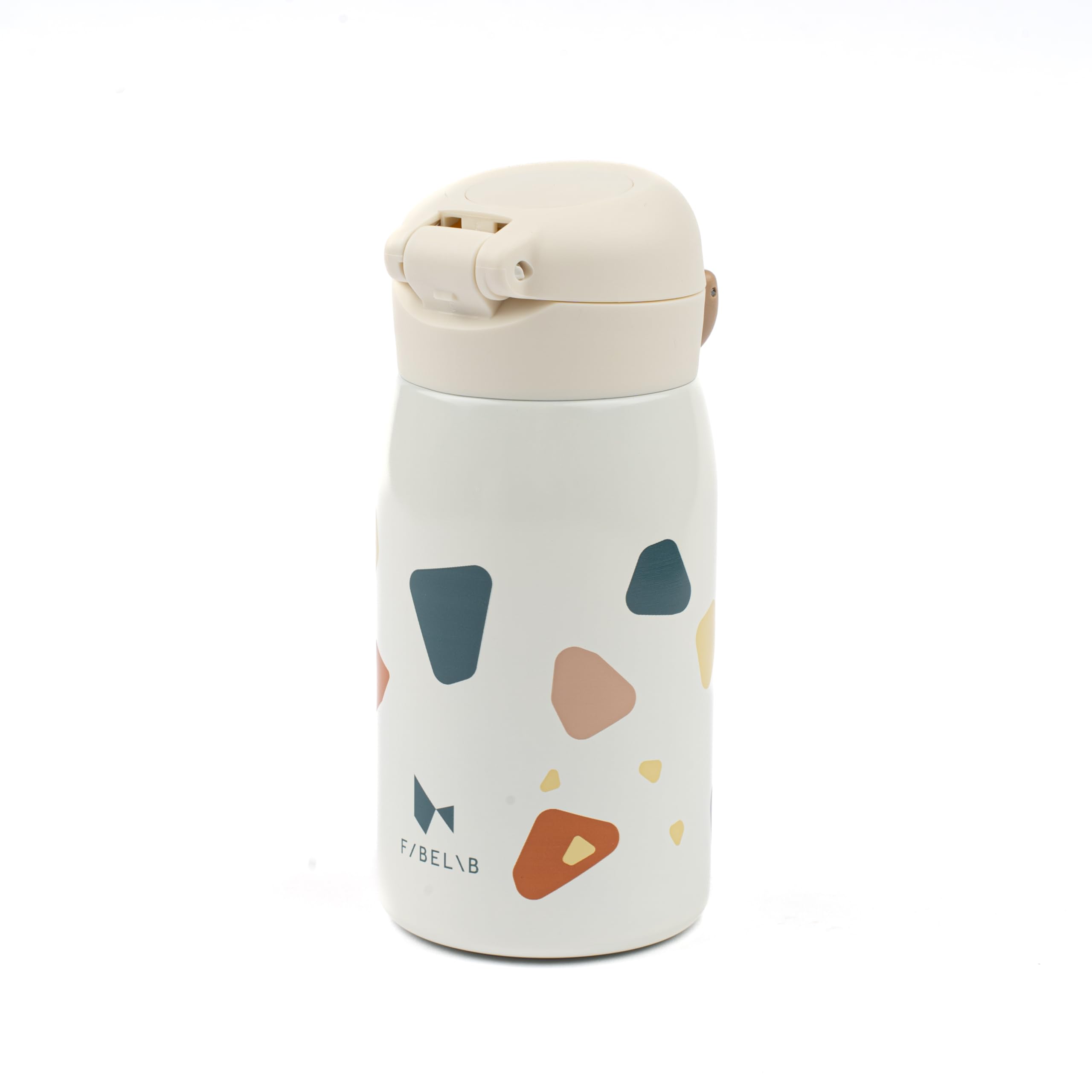 Fabelab Trinkflasche Kinder 320 ml | Kinder Trinkflaschen In Terrazzo-Motiv | Trinkflasche Edelstahl Bpa Frei | Trinkflasche Schule Auslaufsicher Wasserflasche