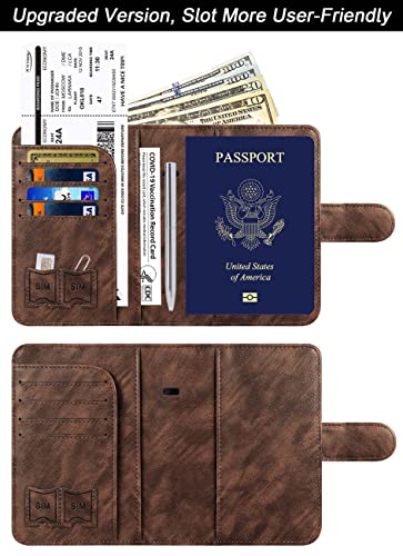 Image of Airtag Passport Holder for Travel Essentials, Passport Cover, Rfid Wallet | Travel Wallet, Leather, Passport Case, Travel Accessories, Vacation Luggage Must Haves, for Men Women