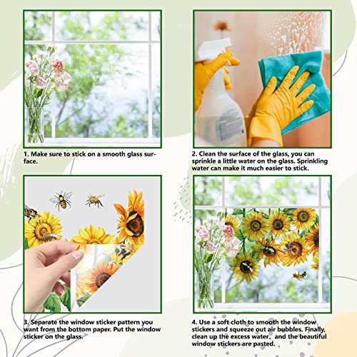 Vinilo decorativo de girasol grande para ventana miniatura 4
