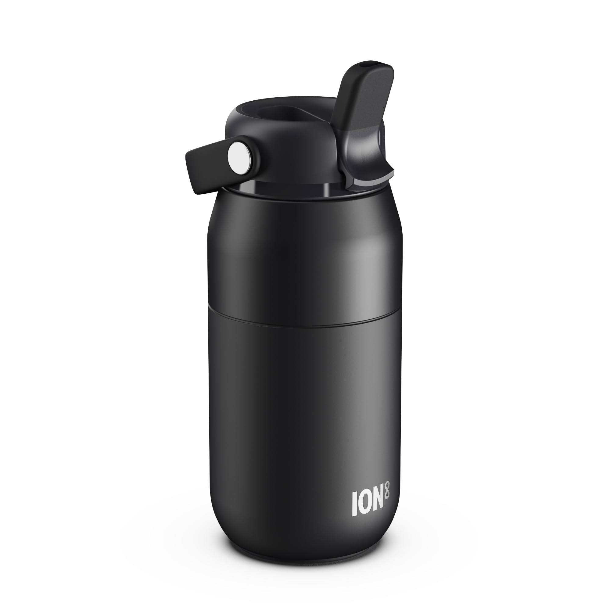 ION8 Primo Urban Insulated Water Bottle 360ml (12oz) – Leakproof Stainless Steel Bottle with Straw Lid, Fast Flow, Vacuum Insulated Cold Drinks, Cup Holder Friendly, Dishwasher Safe, Black — image 1