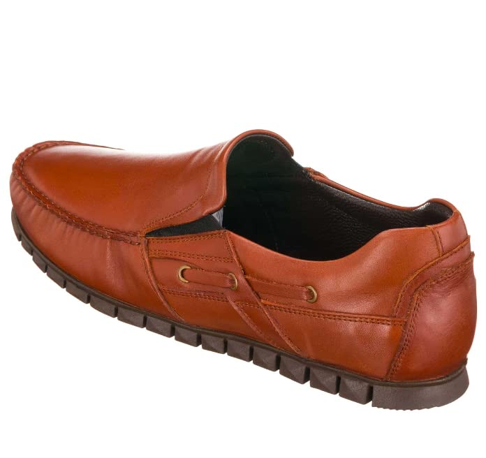 DALGALA Men's Hazelnut Big Size Handmade Leather Penny Loafers Casual Shoes Driving Loafers Slip On Shoes3