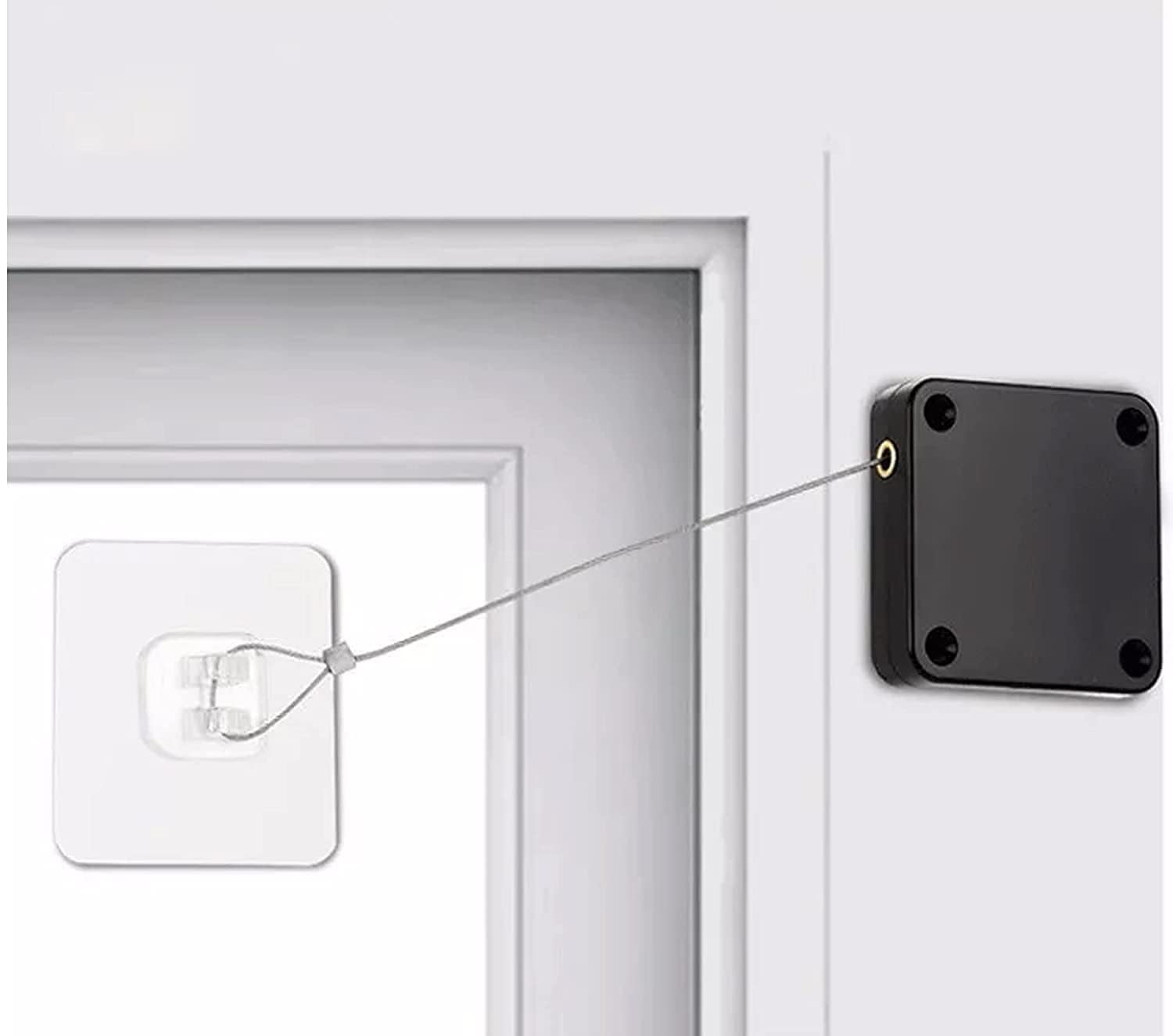 Zestzen Punch-Free Automatic Sensor Door Closer, Multifunctional Auto Door Closer, Residential & Commercial Use, ABS & Steel, Aluminium Finish, Black-image-18