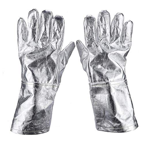 Gants de Travail Gants de sécurité à Long sécurité Travail Chaleur Gants résistants aluminisé feu Smelting Gants Soudeur Gants de Travail - Imprimante de marquage