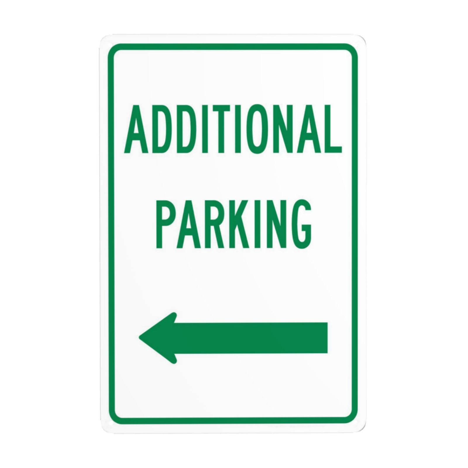 SMAZDFXX Additional Parking Sign With Left Arrow Sign Metal Signs, Cautions Security Tin Sign, Parking Lot Safety Warning Posted Signs, Perfect for Street Business and Home Wall 8"x12"