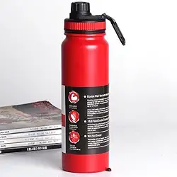 Garrafa de Água Térmica Aço Inox Esportiva Academia Isolada a Vácuo Aço Inox 304 de 800ml (VERMELHA 1321)