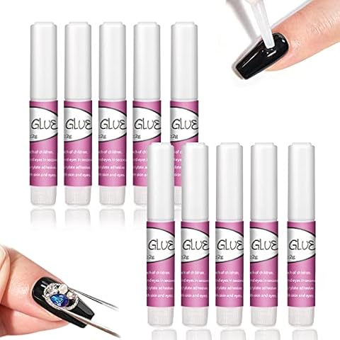 10pcs Adhesivo de pegamento para uñas super fuerte Cover