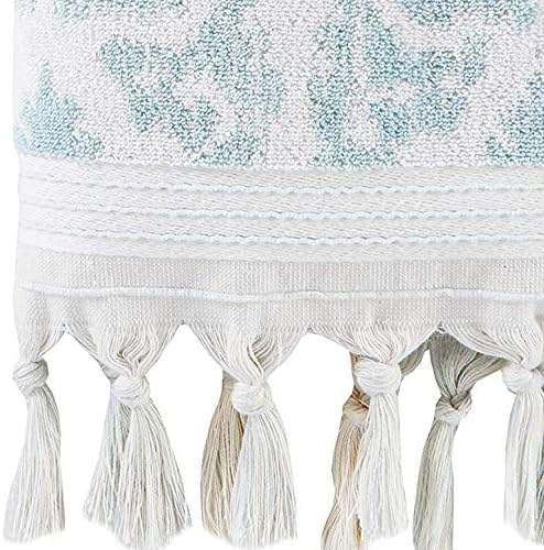 SKL Home Mirage Fringe 100% Turkish Cotton Hand Towel Set, Aqua - Image 7