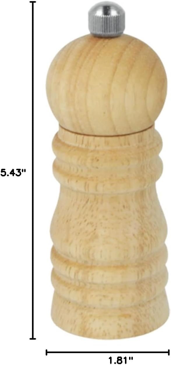 Metaltex 3.94" Spice Mill with Ceramic Grinder Of Rubber Wood, Brown