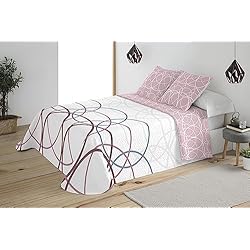 Colchas Cama 105 Carrefour BOHEME Colcha Estampada Reversible Cosida Lorena Maquillaje Cama 105 cm - 200x270 cm