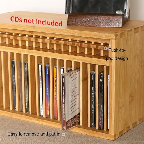 Stojak do przechowywania płyt CD, drewniany organizer na 19 standardowych etui, pudełko na DVD i CD, drewno sosnowe, kompaktowa konstrukcja do domu i biura