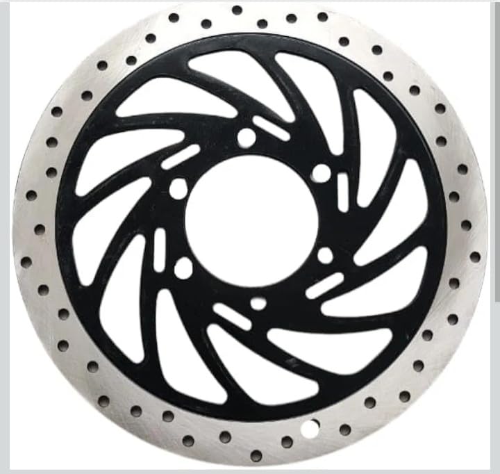 Motorcycle Front/Rear Brake Disc Rotor for KTM Duke & RC Series | Stainless Steel Drilled Brake Plate | Black & Silver Finish | High Performance Replacement Disc-image-33