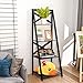 Tangkula 4-Tier Ladder Shelf Bookcase Leaning Home Office Free Standing Wooden Frame Decor Bookshelf Storage Flower Shelf Display Shelf