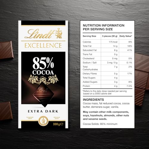 Image of Lindt 85% Cocoa Dark Chocolate, 100 Gram