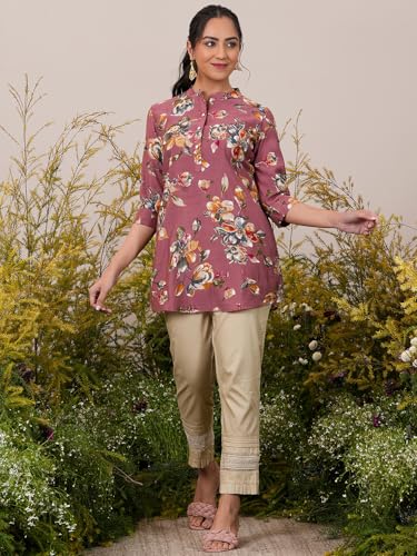 Image of Libas Womens Printed Silk Blend A Line Kurti for Women Suit
