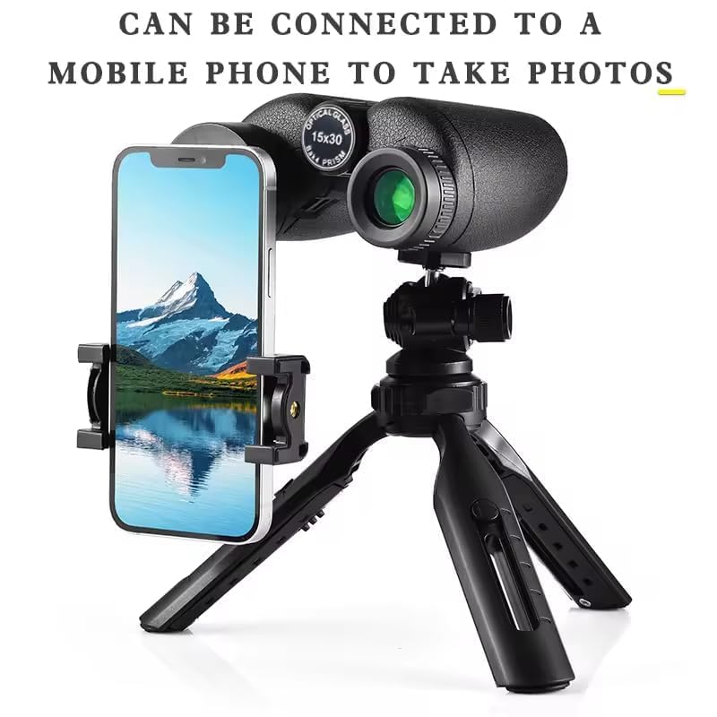 Image of 15x30 High Power Binoculars with HD Vision | Compact Design | Waterproof Body | Mobile Phone Attachment and Tripod Support | Suitable for Bird Watching Wildlife Observation Travel Hiking Sports